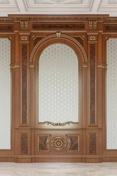 Laeacco Vecs Vintage Arch Šiks Sienas Palace Damask Puse Kāzu Portreta Interjera Foto Fona Fotogrāfijas Fons, Photocall