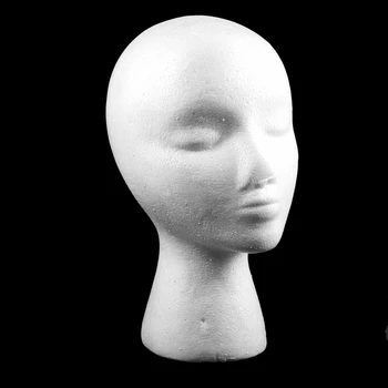 27.5 x 52cm Dummy / manekena galva Sieviešu Putuplasts(Polistirols) Izstādes par klp, austiņas, matu aksesuāri un parūkas Sieviete Mann