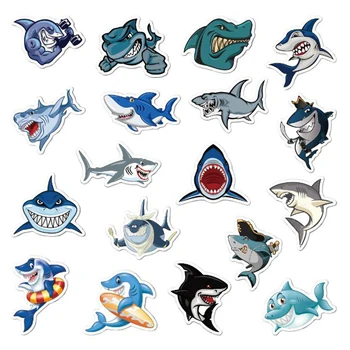 50gab Cute Dzīvnieku Haizivs Uzlīmes, Klēpjdators Skeitborda Bagāžas Motociklu Tālrunis Ģitāra Rotaļlietas
