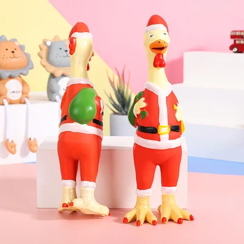 2020. Gadā Santa Klauss Kliedz Vistas Mājdzīvniekiem Rotaļlietas Sunim Izspiest Pīkstošs Skaņas Smieklīgi Gumijas Rotaļlietu Drošumu, Par Suņiem, Kaķiem, Molārā Sakost Rotaļlietas