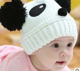 Bērnu Meitene Zēns Cepures Cepures Panda Formas Lovely Baby Cepures Kokvilnas Ziemas Siltā Bērnu Adīta Cepure Bērnu Cepure