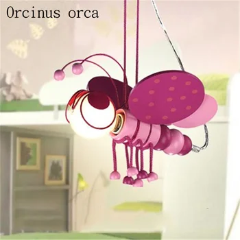Radošā animācijas filmu medus bišu lustra bērnu istabai Princese Istabu, Zēns, Meitene, Guļamistaba personības rozā kukaiņu griestu gaismas