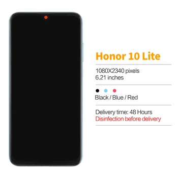 6.21 Collu LCD Huawei Honor 10 Lite Displejs, Touch Screen Digitizer Par Godu 10 Lite LCD Ekrāns Rezerves Daļas