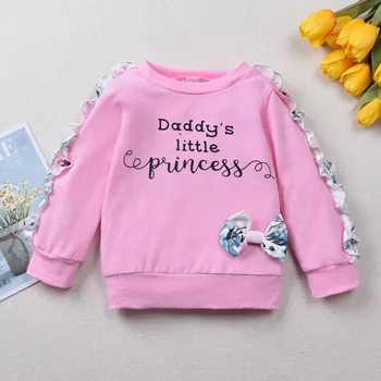 2019. Gada Rudenī Baby Meitenes Glītu Vēstuli Izdrukāt Garām Piedurknēm Krekls Ziedu Bikses Ar Galvu Gadījuma Tērpiem, Drēbes