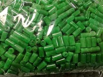 DIY smalkas rotaslietas nefrīta zaļā Cylindri Birmu daļas, oriģinālās puses precēm, katru gadu vairāk nekā ražotāji, pārdodot aproces, kulonu