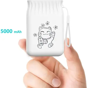 5000mAh cute cat Power Bank Portatīvo Ārējo Akumulatoru Uzlādes Slim Poverbank iphone Xiaomi Ārējo Akumulatoru balts powerbak