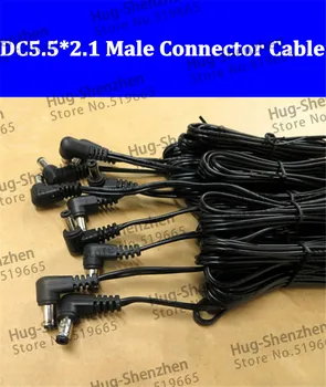 Augstas kvalitātes 1.2 M DC5.5*2.1 vīriešu 90degree savienotāja kabelis DC uzraudzības strāvas kabelis --30pcs