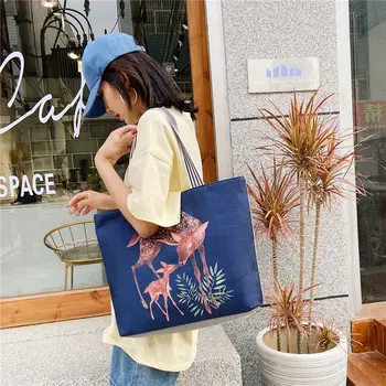 Sieviešu soma, jauna pleca soma, audekls maiss nelielā attālumā ceļojumu soma, krāsotas etnisko stilu, lielas ietilpības iepirkumu grozs