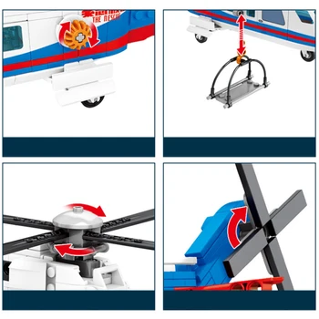 Jaunu 391PCS Militārās Sērija Glābšanas Helikopteru Plastmasas Modeli, Celtniecības Bloki, Bērnu Rotaļlietas Izglītības Izšūšanas Rotaļlieta Puika Dāvanu