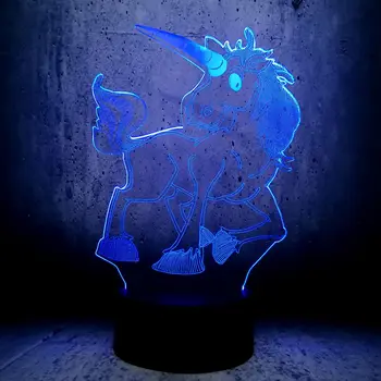 Dzīvnieku Jauki Unicorn 3D LED LAMPAS, NAKTS GAISMA Daudzkrāsu RGB Spuldzes Ziemassvētku Dekoratīvu Multfilmas Rotaļlietu Luminaria LAVA