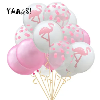 15Pcs Flamingo Balonu Konfeti Baloons Dzimšanas dienas svinības Rotājumus Bērniem Babyshower Havaju salās, Havaju Puse Dekorācijas Kāzām
