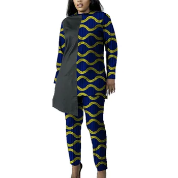 Jaunajā 2020. gada Pavasarī/Rudenī Asimetriska Noliec Hem Topi Āfrikas Modes Sieviešu Elsas Uzvalki Ankara Modelis Līgavainim Tērpi Dāmām