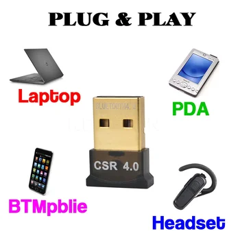 Kebidumei Mini USB Bluetooth V 4.0 Adapteris Duālais Režīms, Bezvadu Bluetooth V4.0 KSA 4.0 USB 2.0/3.0 Klēpjdators ar Windows Vista 3Mbps
