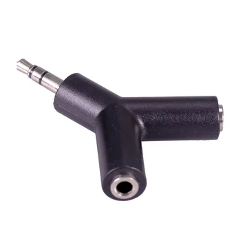 R Savienotājs 1pc Y tipa Jack 3.5 3 polu Dubultā sieviešu 3.5 mm Stereo male plug austiņas adapteri ar putekļu vāciņu&metal keychain
