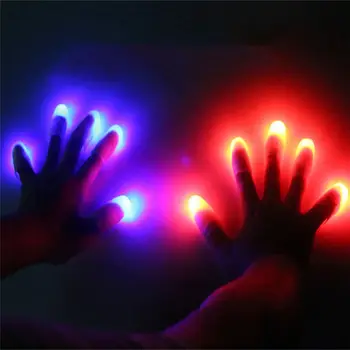 2GAB Smieklīgi Burvju Triks Gaismas-Up Īkšķiem, LED Gaismas, kas Mirgo Pirkstiem Aksesuārus Apbrīnojamo Mirdzumu, Rotaļlietas Bērniem, Bērnu Gaismas Dāvanas