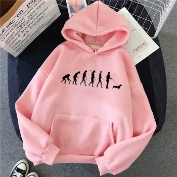 Karikatūra grafikas suns drukāt sieviešu modes pelēkā vārna 2020. gada Rudens/ziemas ielu modes korejas versija harajuku sporta krekls rozā tops