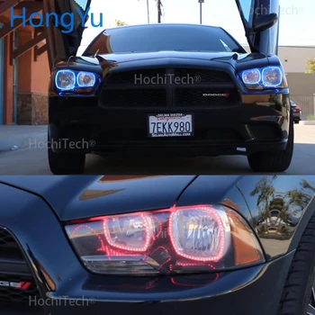Par Dodge Charger SXT Plus 2011 2012 2013 Lielisku IS Kontrolieris Multi-Krāsu Ultra spilgtas RGB LED Angel Eyes Halo Gredzenu komplekts