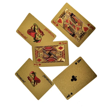 Plastmasas Zelta Folija Pokera Kāršu Pokera Spēles Kartes Turētāju Zelta Folija Pokera Uzvalks Plastmasas Burvju Kartes Ūdensizturīgs Burvju Kartes