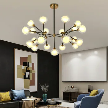 Pēc mūsdienu radošo burvju pupas Ziemeļvalstu dzīvojamā istaba guļamistaba restorāns piekariņu gaismas radošo filiāles minimālisma kulons lampas