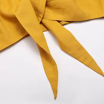 HOWMAYLEE Laternu Piedurknēm Blūzes Sievietēm ar garām Piedurknēm ar Dziļu V veida Kakla Krekli Famale Topi Baltā Dzeltenā tauriņu Līdz 2018. gada Rudenī Streetwear