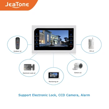 JeaTone Video Durvju Tālruņa Vadu Domofons 2gab Pinhole Kameras + 3pcs 10