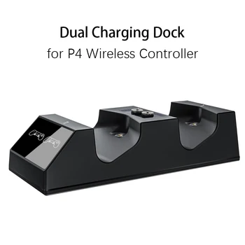Par Ps4 /Pro/Slim Bezvadu Kontrolieris Lādētāju Magnēts Mini USB Ports Uzlādes Dock Stacija ar Sarkanu, Zaļu gaismas DIOŽU Indikators