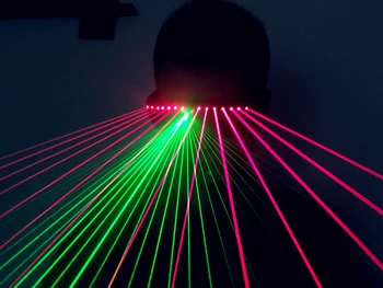 Puse Sarkanā lāzera, gaismas brilles disko zaļā lāzera dj brilles balles deju lāzera kostīmi lāzera cilvēks parāda krāsains disco projektoru