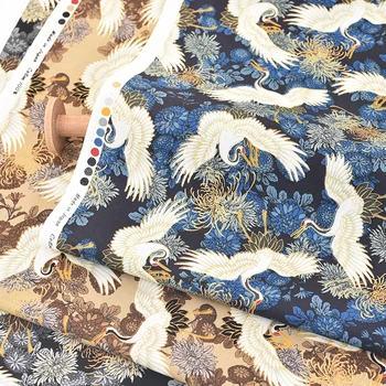 Japāņu Stila Celtni Drukas Auduma Iedeguma Zelta Krāns, Šūšana, Audumu Diy Lupatu Maiss Apģērbs Kimono, Rokdarbu Materiāli