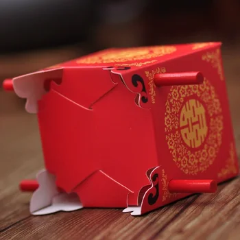 Ķīnas Āzijas Stilā Red Dubultā Laime Sedans Krēslu Kāzu favor lodziņu, 50GAB/PARTIJA, partija dāvanu labu konfekšu kaste