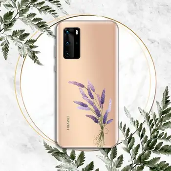 Vienkārši Lavandas Lillā Ziedi Telefonu Gadījumā Pārredzama Huawei P godu 8 10es 20 30 40 smart 2019