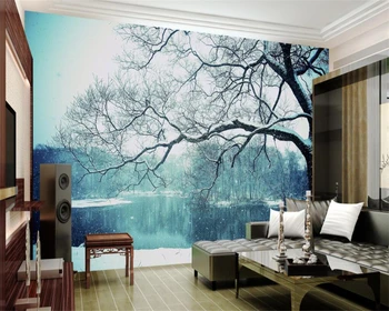 Beibehang Custom Tapetes, Fantasy Sniegpārsliņas 3D Ainavu Fresco Mājas Dekors Dzīvojamā Istaba Guļamistaba, Dīvāns Fona 3d tapetes