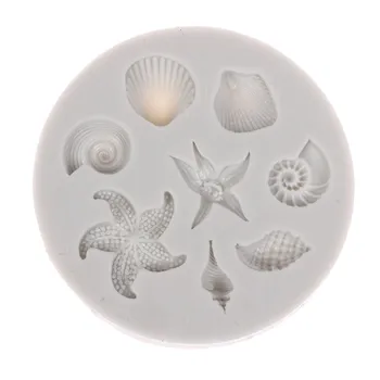5 Stili Jūras Organismu Sērijas Silikona Veidnes Kūka Dekorēšanas 3D Nāru Astes Pomādes Cupcake Pelējuma DIY Roku Ziepes Pelējuma