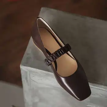 Lenkisen kroku īpašu dizainu, dabīga āda kvadrātveida kājām zema papēža augstu kvalitāti, rudens apavus, skaistumkopšanas dāma puse sieviešu sūkņi L10