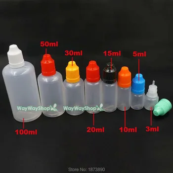 10 psc Plastmasas 3 - 100ml Tukšas Pudeles Pilinātāju E-Šķidruma Plastmasas Squeezable bērnu aizsardzībai paredzētām Klp Izlases sūtīt