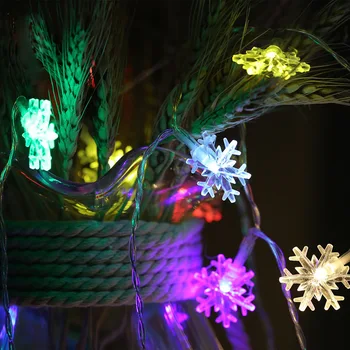 LED Laternu Sniegpārsliņas Gaismas Stīgu Kāzu Svētku Atmosfēru Apdare bākugunis Ziemassvētku Eglīte Kulons String Gaismas