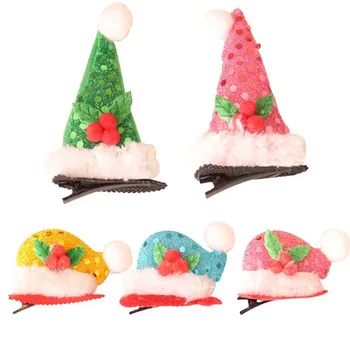 5 Stili DIY Ziemassvētku Matu Klipu Ziemassvētku Eglīte, Cepure, Cepures Matu Aksesuārs Meitene Mazulis Brīvdienu Puse Apdare