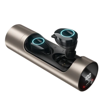 Tws Bluetooth 5.0 Austiņas Bezvadu Stereo Austiņas Sporta Ūdensizturīgs Trokšņa Slāpēšanas Austiņas ar LED Lukturīti