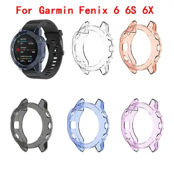Par Garmin Fenix 6 6S 6X Mīksto pilnīgi Skaidrs, TPU Aizsargs Lietā nosedzošais ietvars Smart skatīties piederumi Fenix6 Fenix6S Fenix6X Shell