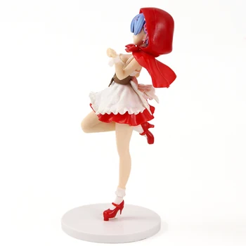 22 23 cm Anime Re:Dzīve citā pasaulē no nulles Ram Nem sarkano lakatu Rīcības Attēls PVC Kolekciju Modelis Rotaļlietas Lelle