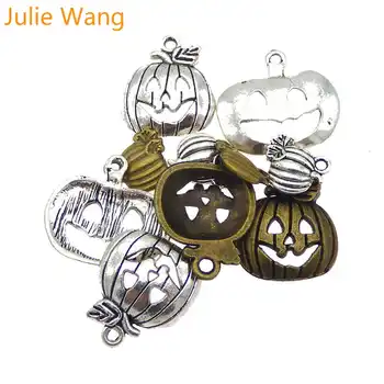 Julie Wang 10-25PCS Halloween Apbur Vintage Ķirbju Sajauc Antīkas Krāsas Kaklarota, Kulons Piederumu, Rotaslietu izgatavošana