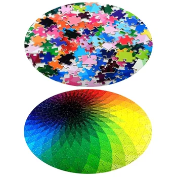 1000 Gabaliņu Puzles par Pieaugušo, Pusaudžu Gradientu, Krāsu Varavīksnes Lielas Apaļas Jigsaw Puzzle Grūti ENA88