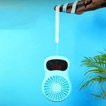 Top Piedāvājumi USB Fani Laika Displejs Uzlādējams Rokas datora Ventilatori Ceļojumu Portatīvie Mini Ventilators