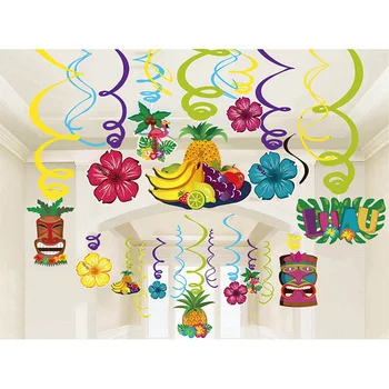 30pcs/set Havaju Luau Puse Rotājumi Tropu Augļu PVC Griestiem Karājas Virpuļot Happy Birthday Bērnu Duša Puse Piegādēm XL015