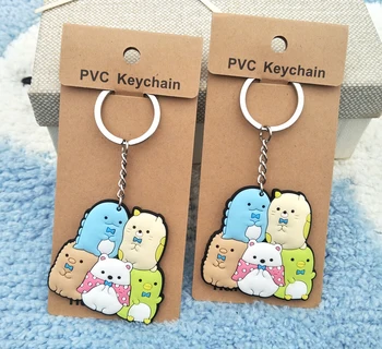 Sumikko gurashi lomu Karstā Anime Atslēgu piekariņi PVC Attēls Keyring Keychain Keyholder Dzimšanas dienas Dāvana JAUNAS Unisex
