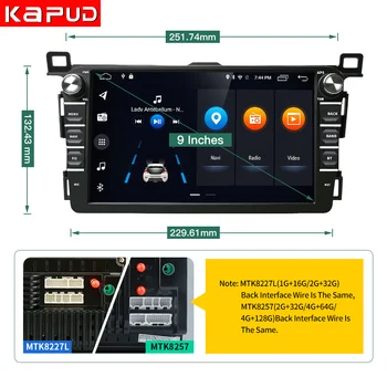 Kapud Android 10 Automašīnas Radio, GPS, Multimediju Atskaņotājs, Stereo 9
