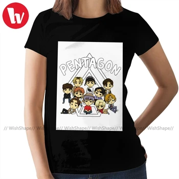 Pentagona Kpop T-Krekls PENTAGONA Spīdēt T Krekls Uzdrukāts Vasaras Sieviešu tshirt Sudraba Jaunu Modes Dāmas Tee Krekls