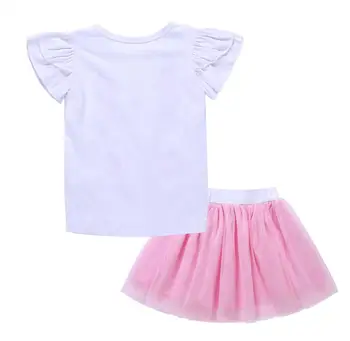 Rozā Truša Meitenes Apģērbu Komplekts Vasaras T-Krekli+Tutu Kleita 2gab Tērpi Ananāsu Meiteņu Apģērbu Komplekti Modes Princese Tērpi Bērniem