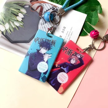 Anime Jujutsu Kaisen Studentu ID Autobusu Bankas Kredītkartes Turētājs Keychain Kartes Gadījumā Segtu Kaste Kulons Keyring Dekoru Cosplay Dāvanas