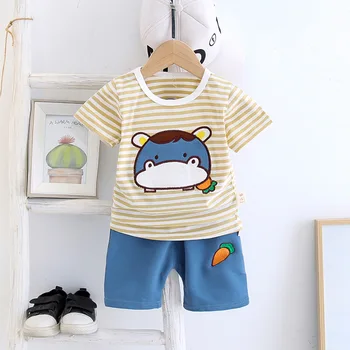 Jaunā Vasaras Bērnu Zēnu Drēbes Uzvalku Bērniem Girls Karikatūra T Krekls, Bikses, 2gab/komplekti Toddler Kokvilnas Ikdienas Apģērbu Bērniem, Treniņtērpi