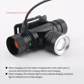 Jaunas Galvas Lukturīti, USB Uzlādējams T6 LED Lukturis kabatas Lukturītis Zoom Ūdensizturīgs Āra Riteņbraukšana, Kempings Lukturi Karstā Pārdošanas